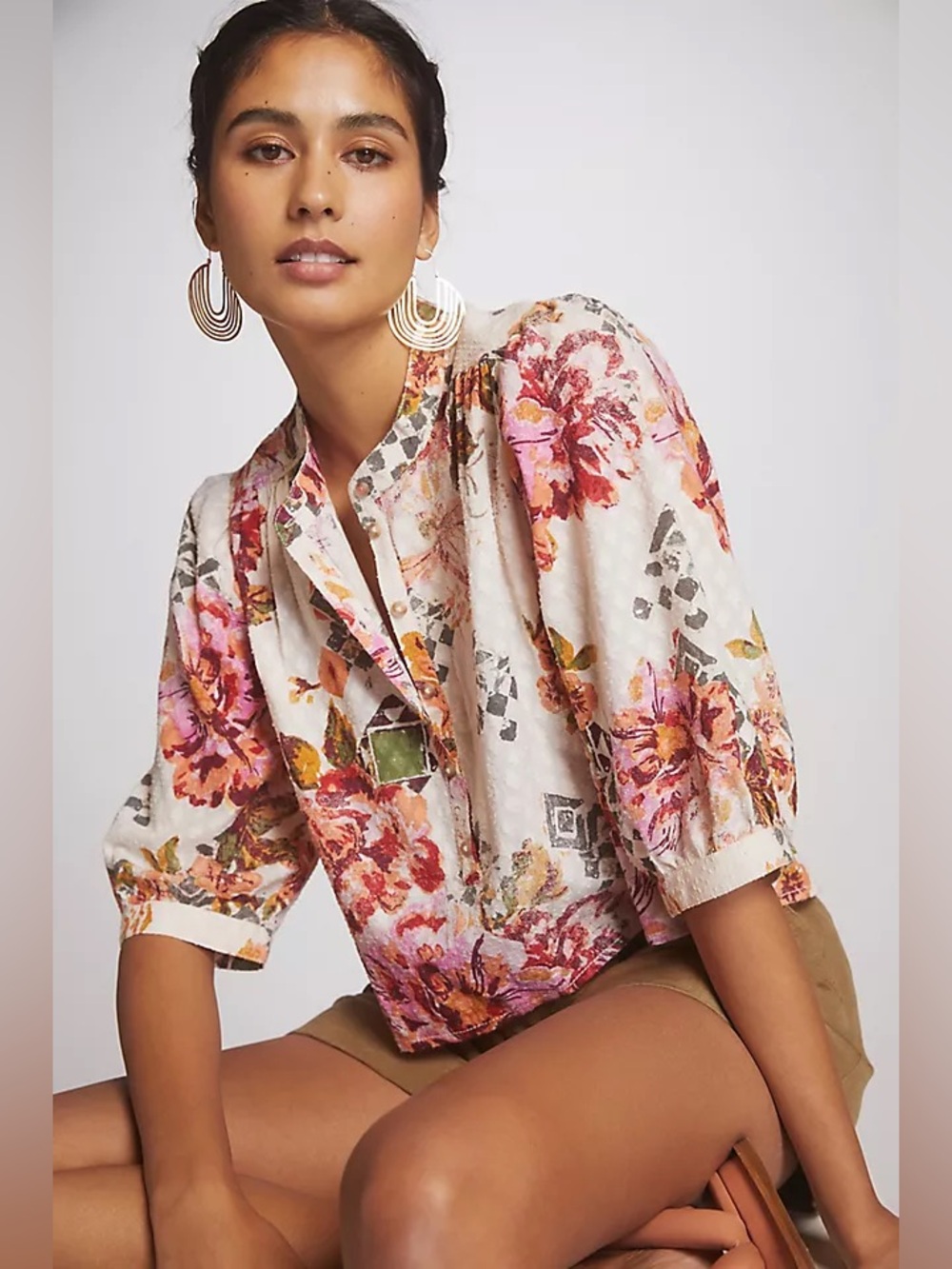 Anthropologie Pilcro Cropped Surf Blouse